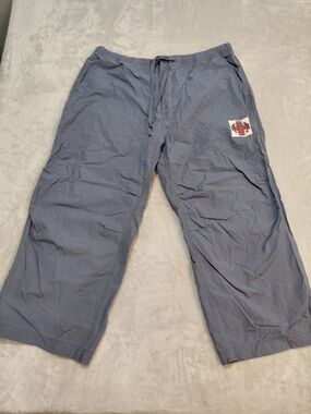 Plugg Mens XL Grey Drawstring Capri Cargo Pants